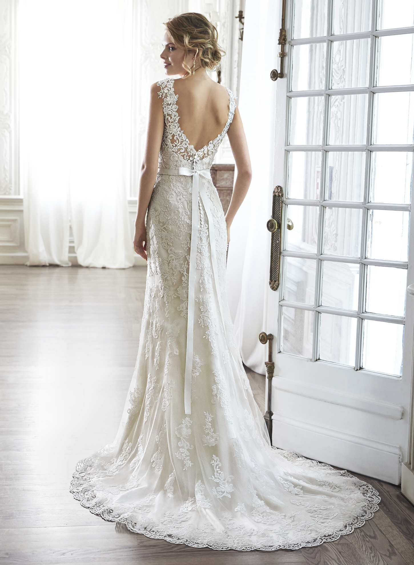 PIA (back view) | Sheath Wedding Dresses by Maggie Sottero | via EmmalineBride.com