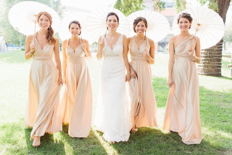 Multi wear bridesmaid dress in Pink