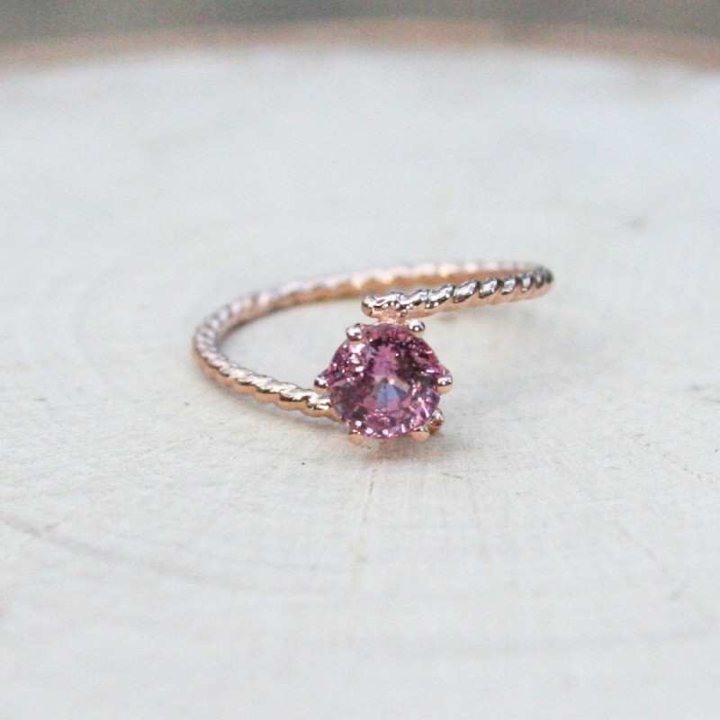 pink petite gemstone ring