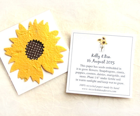 plantable seed favors by recycledideas | daisy ideas theme weddings