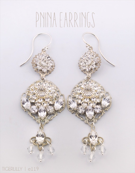 Vintage Drop Earrings (Pnina by Tigerlilly Jewelry) #handmade #wedding #jewelry