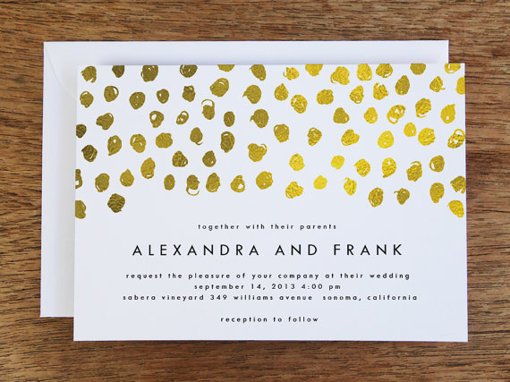 polka dot wedding invitation