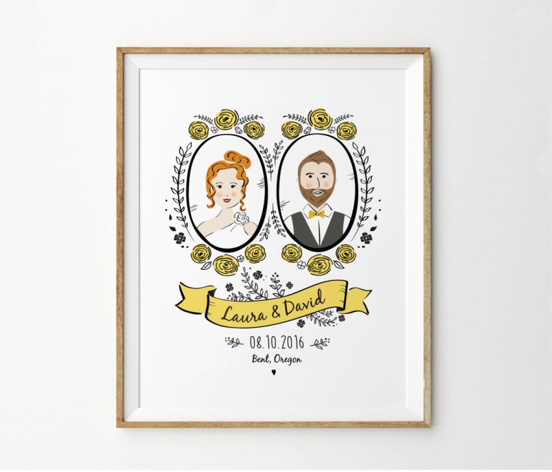 Portrait Wedding Invites, Save the Dates, and Wall Art