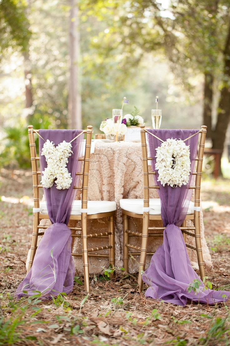 Sweetheart Table Idea:  Purple & Gold, X's and O's