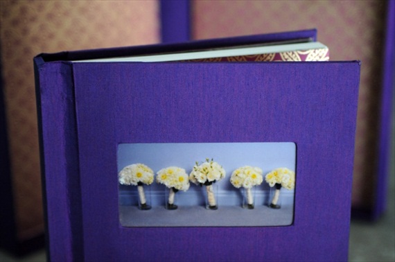 purple cover handmade wedding photo album
