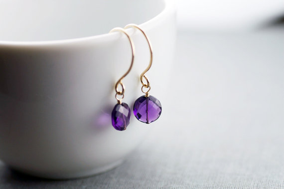 handcrafted jewelry (by lily emme jewelry) - purple dangle earrings