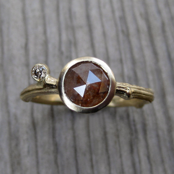 red diamond twig engagement ring (via 7 Alternative Engagement Ring Ideas)