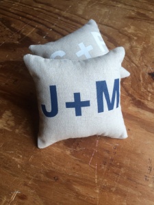 ring bearer pillow with initials bold