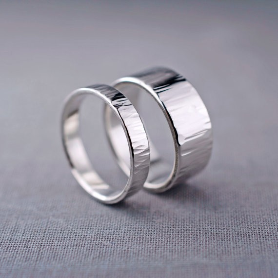 ripple textured | handmade wedding rings | https://emmalinebride.com/jewelry/handmade-wedding-bands/