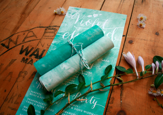 rolled-wedding-programs-watercolor