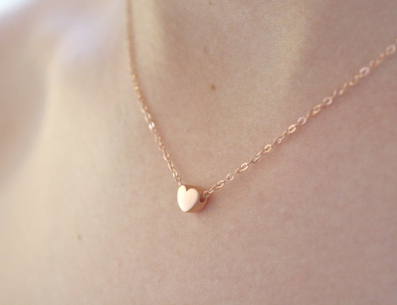 tiny rose heart necklace by ava hope designs | via emmalinebride.com | valentine jewelry etsy