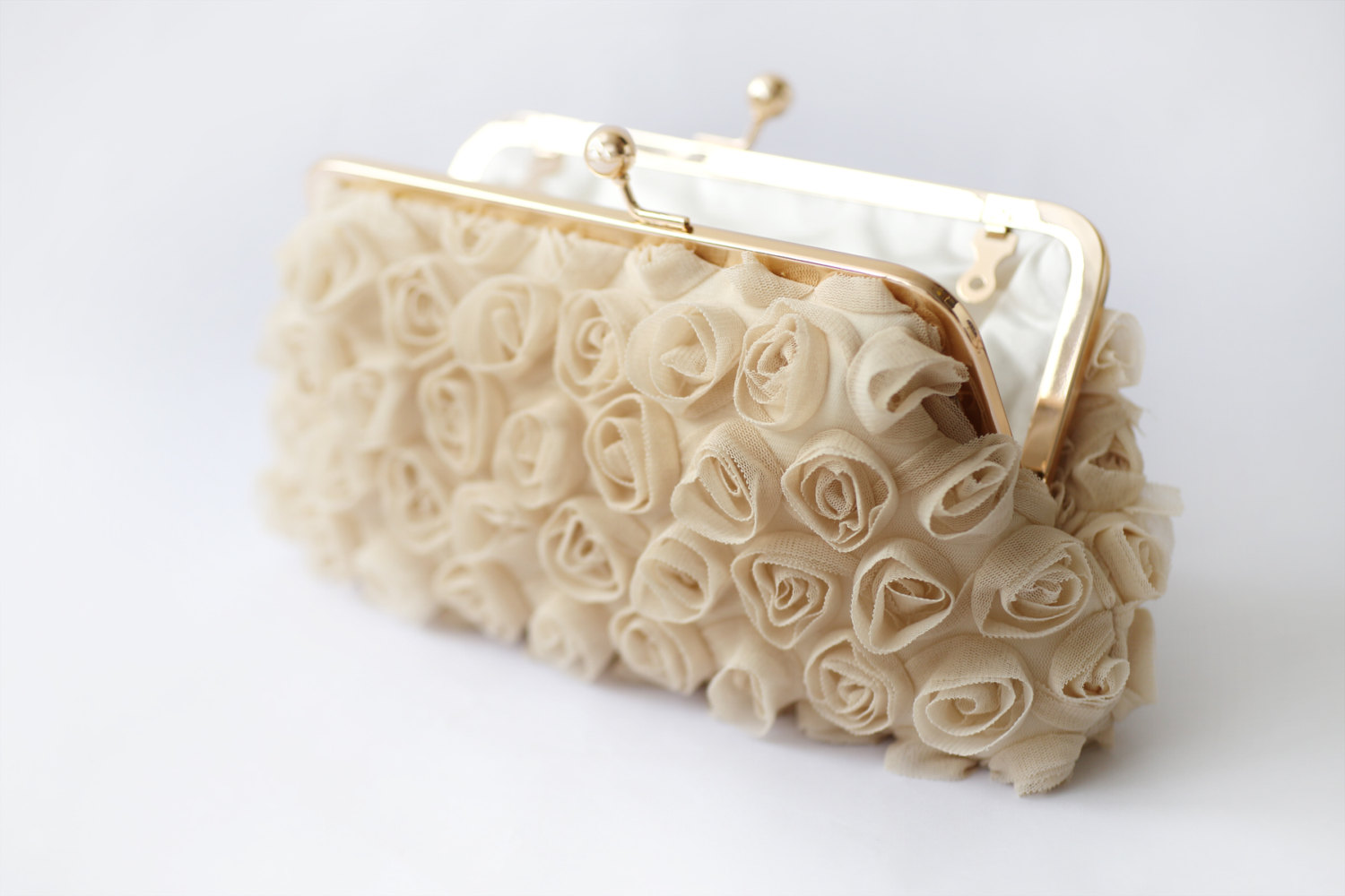 rosebuds floral wedding clutch | flower bags clutches weddings by ANGEE W.