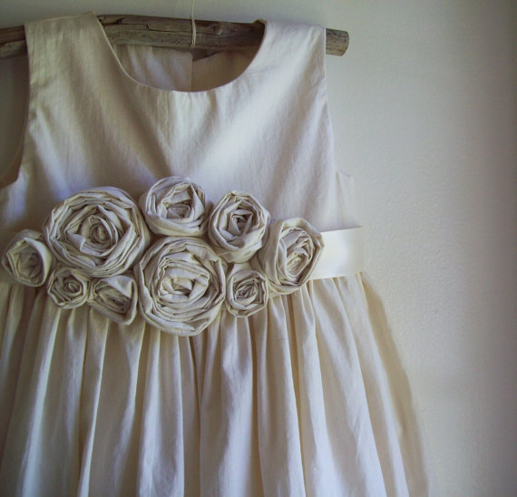 Roses - made of natural cotton | Organic Cotton Flower Girl Dresses