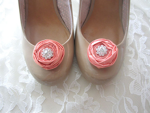 rosette wedding shoe clips
