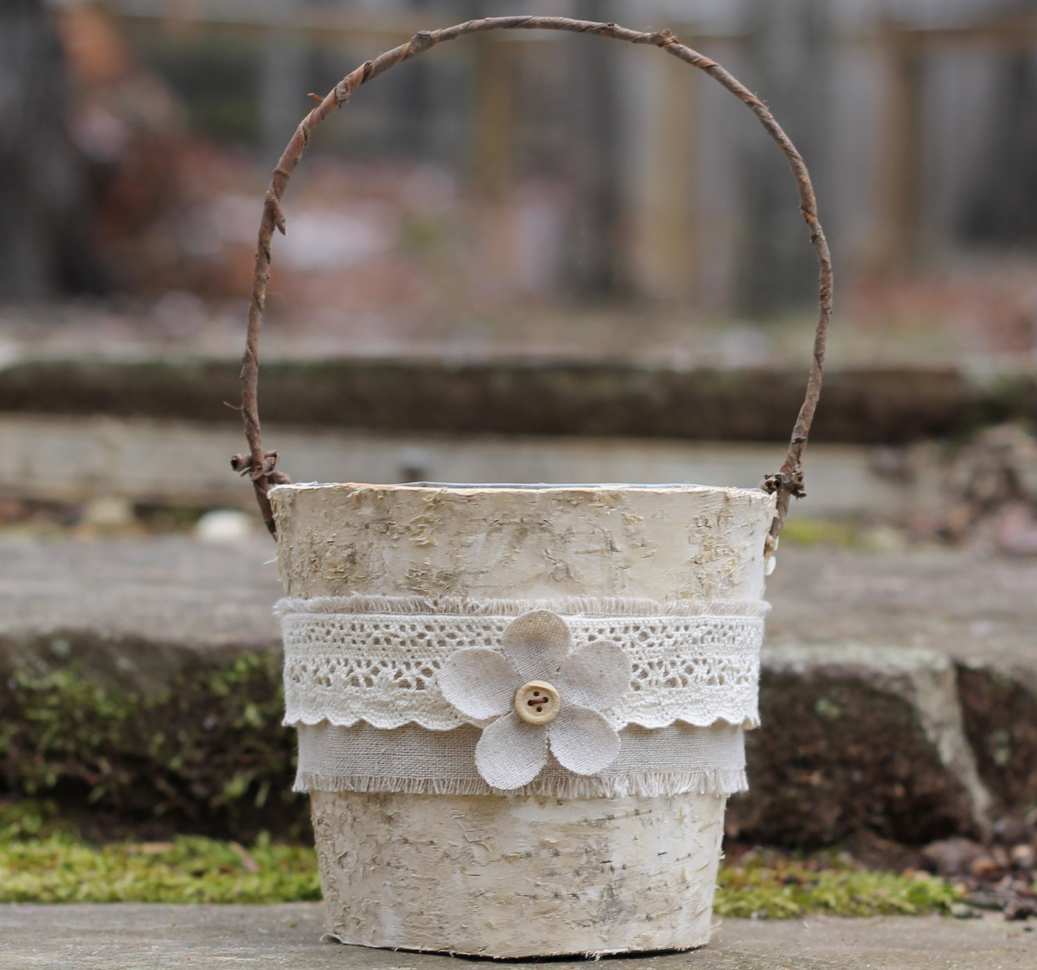rustic birch flower girl basket | Rustic Flower Girl Baskets