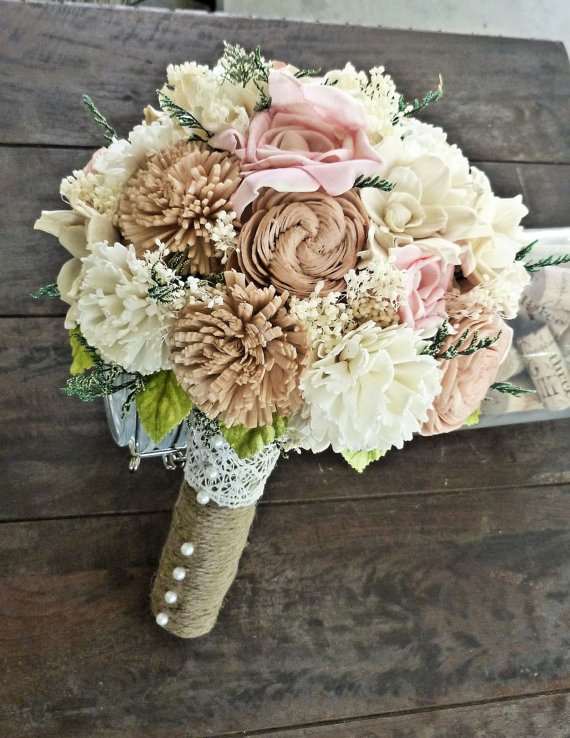 rustic sola bouquet (by Curious Crafts)