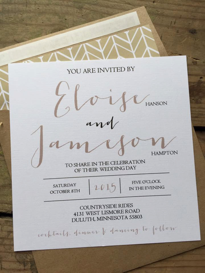 square wedding invitation