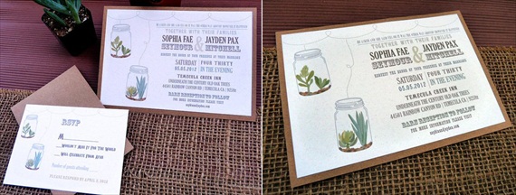 rustic succulent wedding invitation - Invitations for Wedding Themes
