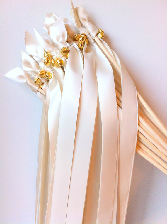 satin ribbon wands with bells