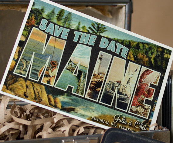 save the date maine | vintage save the date postcards