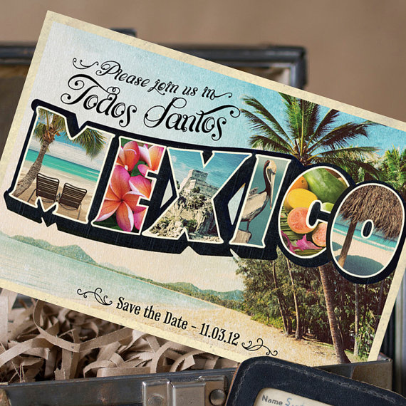 save the date mexico | vintage save the date postcards
