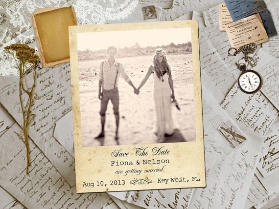 Polaroids at Weddings - polaroid save the date magnets