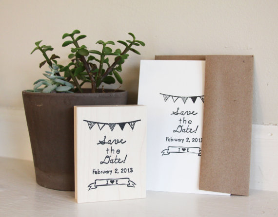 save the date stamp bunting - 5 Creative Save the Date Ideas