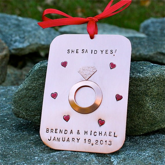 she said yes ornament by charmsoffaith