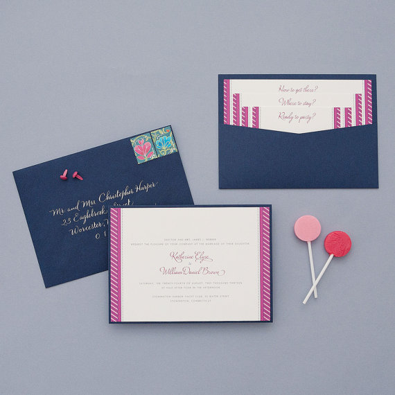 how to coordinate your wedding - shirt stripes invitation (by dear lc)