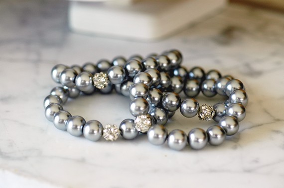 silver pearl bracelets