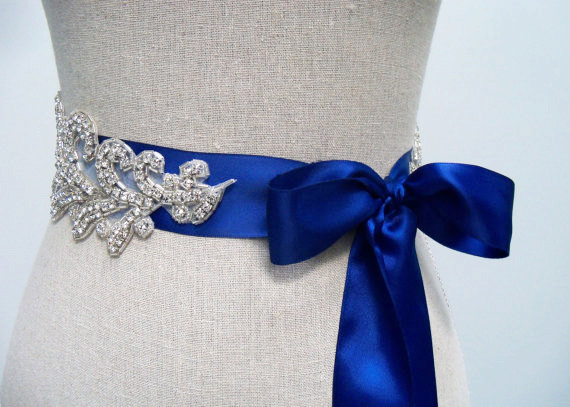 How to Choose a Bridal Sash in 3 Easy Steps (sash by SparkleSM) - something blue bridal sash