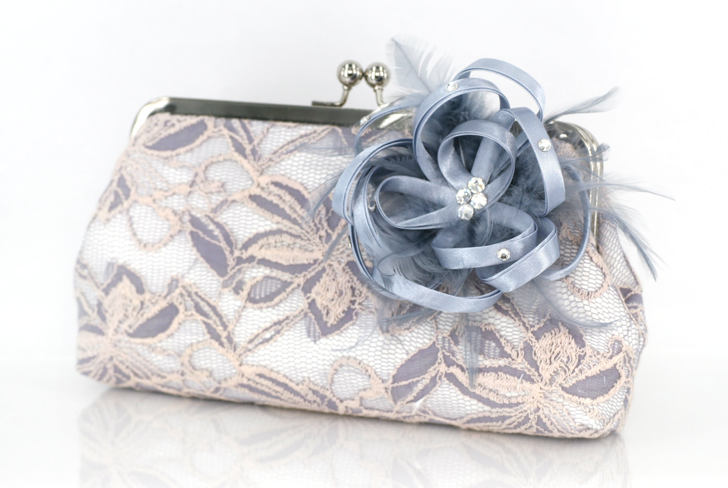 something blue clutch purse | flower bags clutches weddings by ANGEE W.
