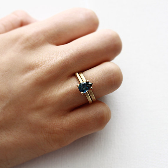something blue engagement ring