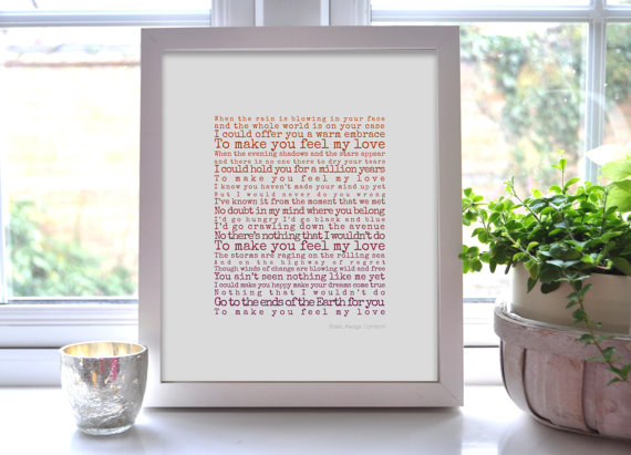wedding gift ideas from a to z - first dance song lyric print by pocket full of posies