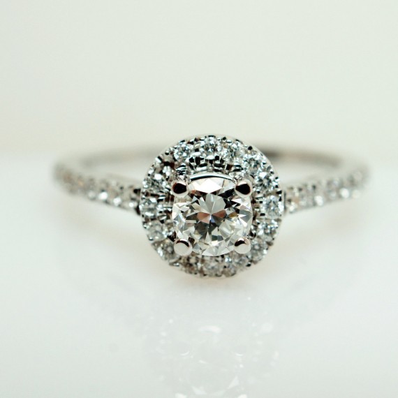 sparkly round engagement ring