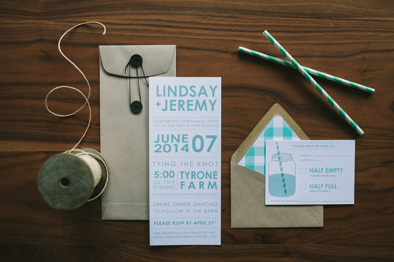 spring plaid wedding invitations