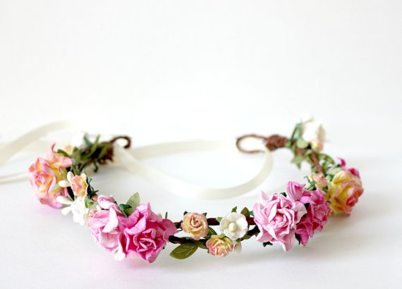 pink - spring wedding crowns | via http://emmalinebride.com/bride/spring-wedding-crowns/