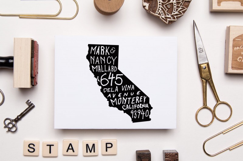 state address stamp via 25 State Ideas That Will Make Your Big Day More Awesome
