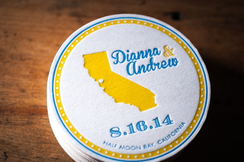 state themed wedding coasters