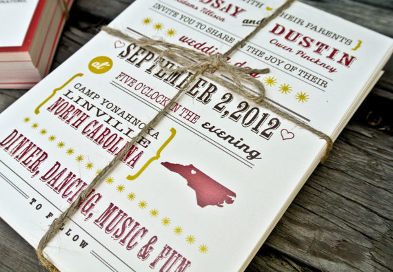 state themed wedding invitations