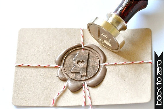 state wax seal via 25 State Ideas That Will Make Your Big Day More Awesome