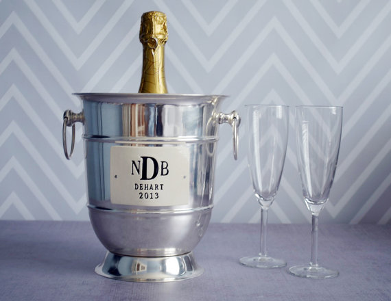 steel champagne bucket via 27 Amazing Anniversary Gifts by Year https://emmalinebride.com/gifts/anniversary-gifts-by-year/