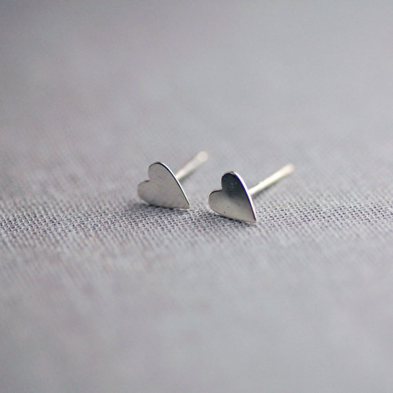 sterling silver heart earrings by lilyemme jewelry via emmalinebride.com