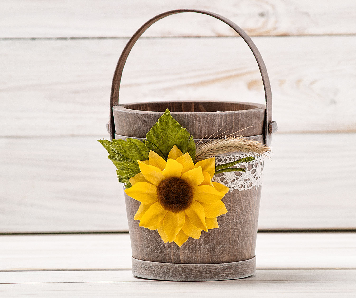 sunflower flower girl basket