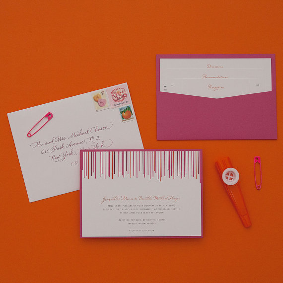how to coordinate your wedding - swanky stripes wedding invitations (by dear lc)