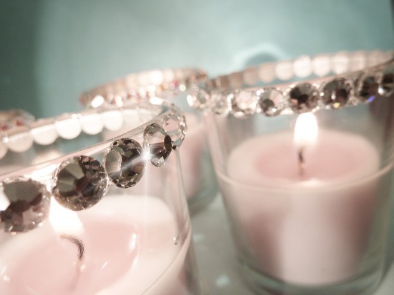 swarovski crystal votive candles sparkly winter wedding ideas
