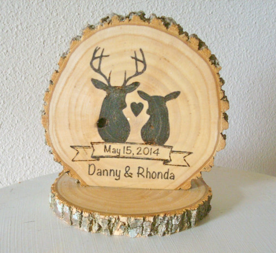 sweet home woods rustic cake topper