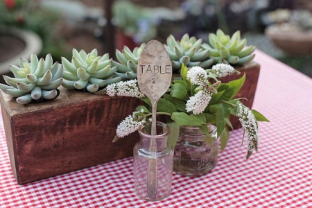 vintage wedding silverware table marker