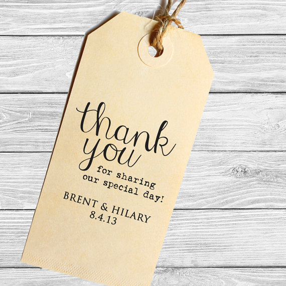 thank you personalized wedding favor tag