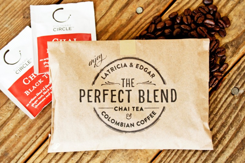 the perfect blend tea and coffee favors